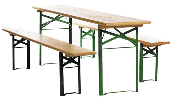 Festzeltgarnitur - 1 Tisch & 2 Bänke , 50cm Breit